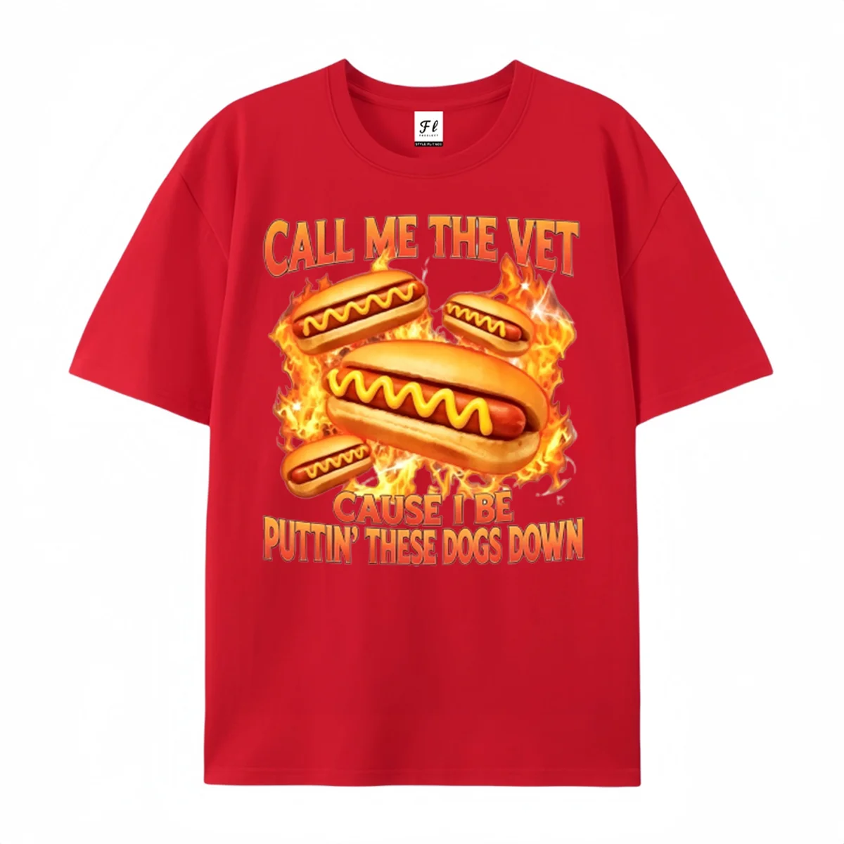 Funny Hot Dog Meme T‑Shirt Call Me The Vet Retro Bootleg Fire Graphic Humor Food Unisex Casual Streetwear Tee for Women & Men
