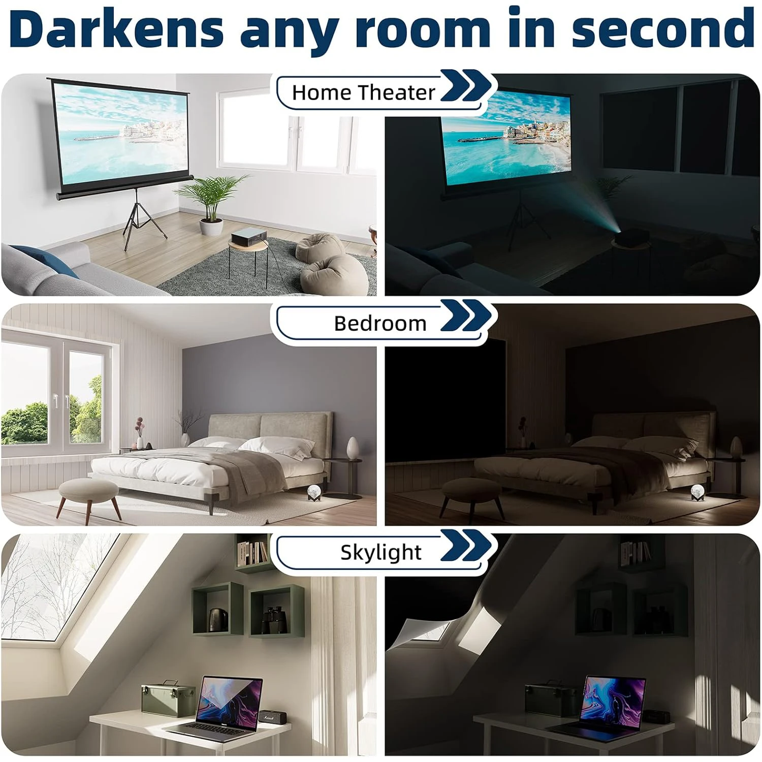 100% Verdunkelungsvorhänge für Zuhause, nicht perforiert, selbstklebend, Sonnenschutzstoff, tragbare Reisevorhänge, Vorhänge und Fensterzubehör – Detail 15