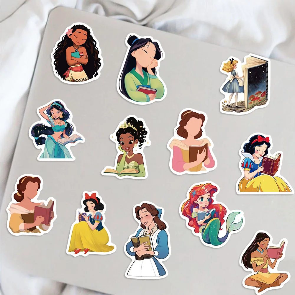 50pcs Disney Snow White Bookworm Princess Stickers Aesthetic Graffiti Decals For Kids Laptop Luggage Scrapbook Diary Sticker