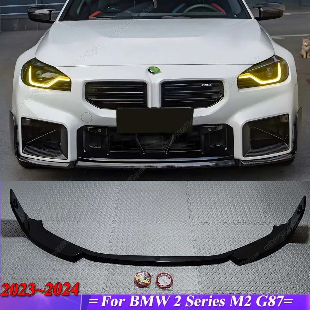 

Для BMW 2 серии M2 G87 2023-2024 глянцевый черный/карбоновый вид, автомобильный передний бампер, спойлер, сплиттер, диффузор, комплект кузова, тюнинг