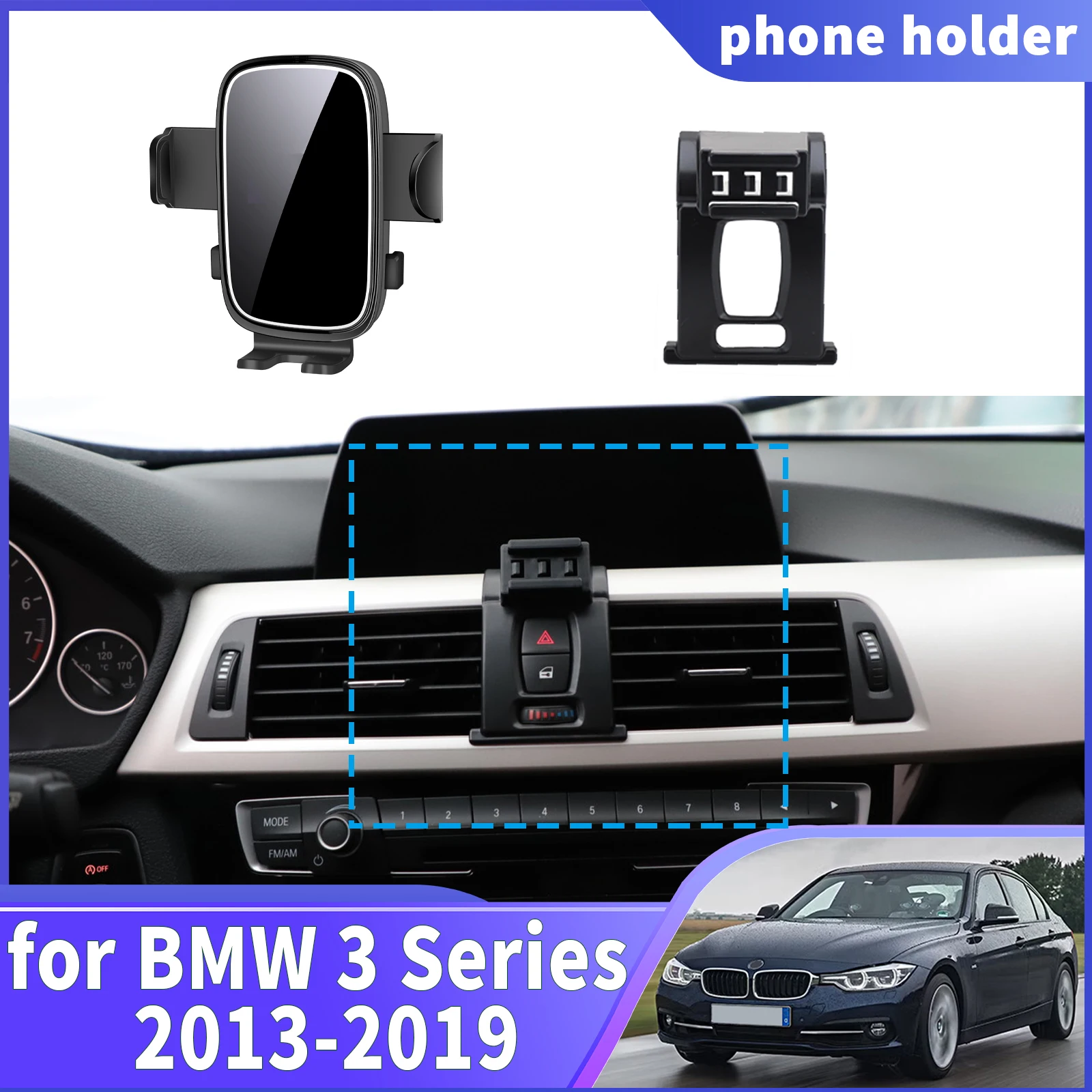 

fit for BMW 3 Series 2013 2014 2015 2016 2017 2018 2019 ​​Navigation Phone Holder Mount Customized Car accessoires