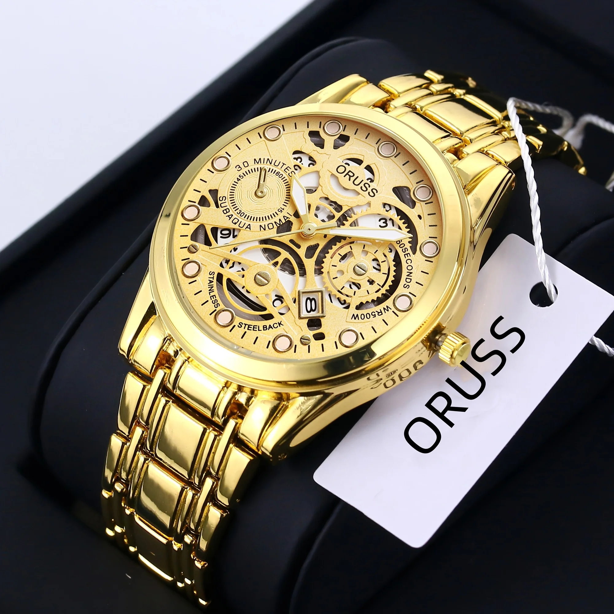 Gorgeous high-end atmospheric men\'s watches business men\'s watches hollow design trend personality fashion gentlemen all match