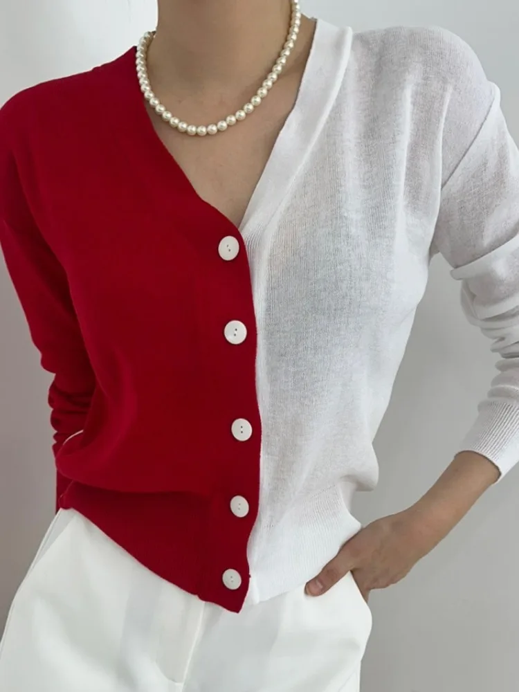 

Lightweight Knitted Sweater Women's Summer New Faion Design Air Conditioned Chic Sunscreen Cardigan Sweet Sle V-ne or...