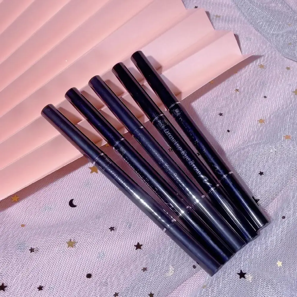 Make-up-Werkzeug mit Pinsel, langlebig, drehbar, wasserdicht, Doppelkopf-Augenbrauenstift, Augenbrauenstift