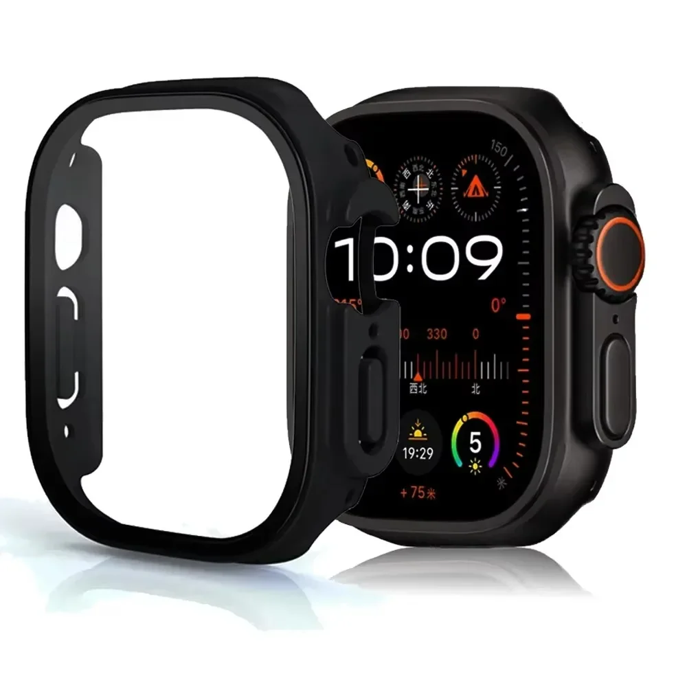 Glas+PC-Schutzhülle für Apple Watch Ultra 4 3 2 49mm Smartwatch Stoßfänger+Displayschutzfolie Gehärtetes Glas iWatch Series Ultra 49mm Zubehör – Detail 11