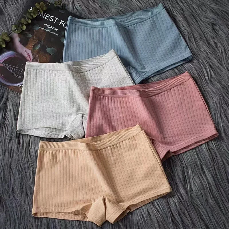 Women Boxers Underwear Cotton Ladies Safety Pants Female Seamless Underpants Solid Cozy Sexy Lingerie Трусы Женские Lenceria