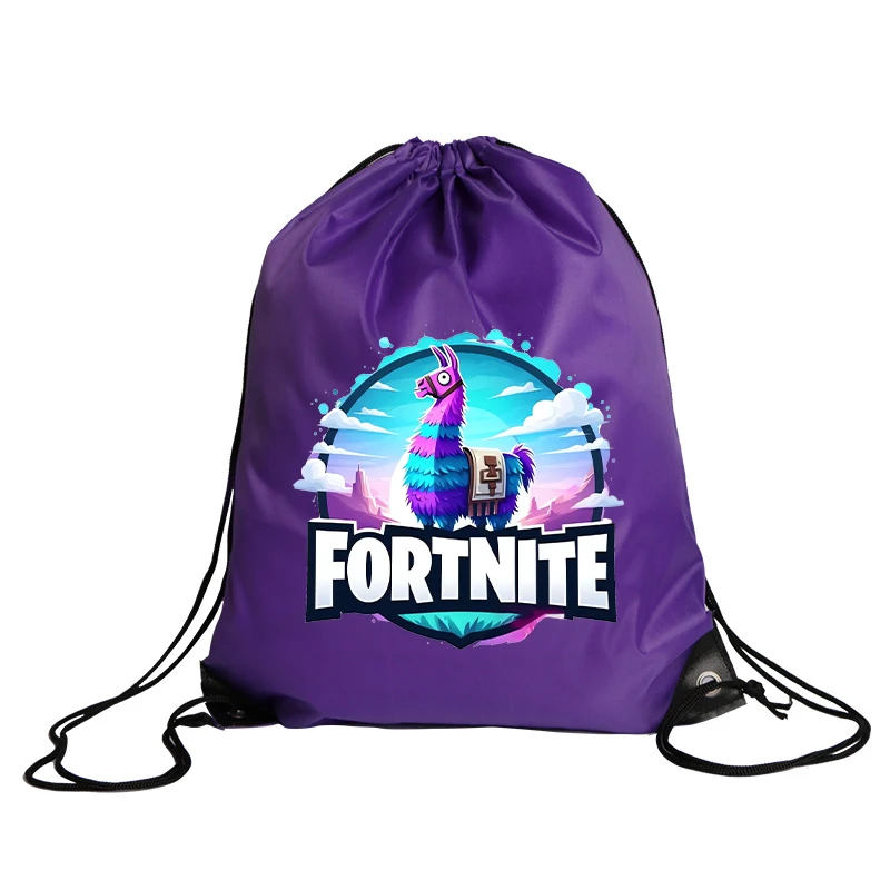 Nuevas bolsas con cordón Fortnites, mochila impermeable de gran capacidad, bolsa estampada con figura de dibujos animados, bolsa de almacenamiento de baloncesto para niños