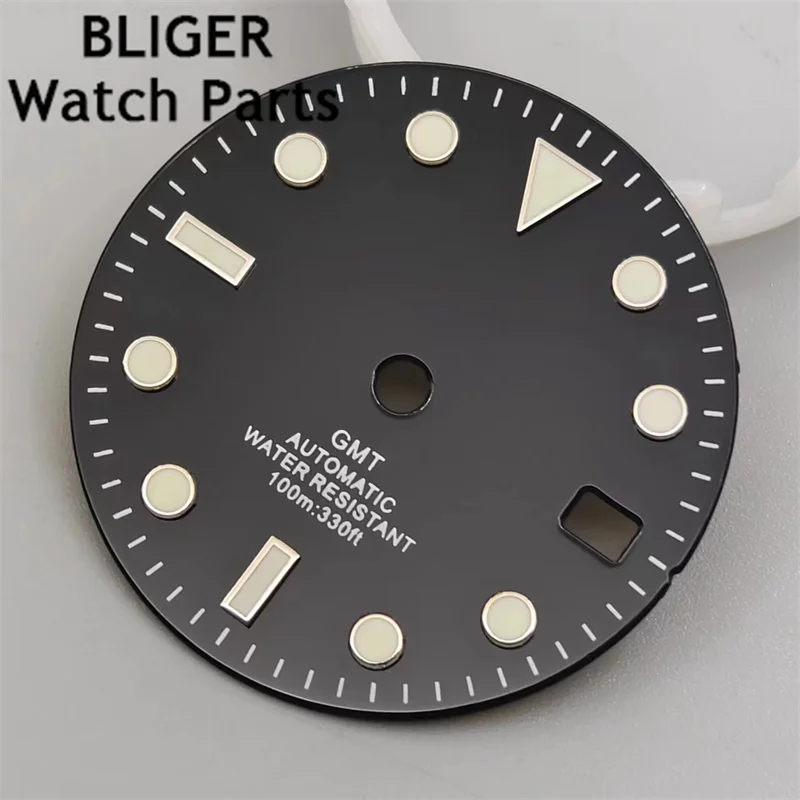 BLIGER-Cadran Noir Brcorporelle, Vert, Rouge, Bleu, Orange, Texte Gstuff, Pièces de Montre Shoous, Fit NH34, 29mm