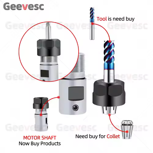ER8 ER11 ER16 ER20 ER25 Chuck Collet Spindle DIY Motor Shaft Extension Rod Spindle Chuck Lathe Tool Spindle Tool Bar Set 4mm 5mm - Image 6