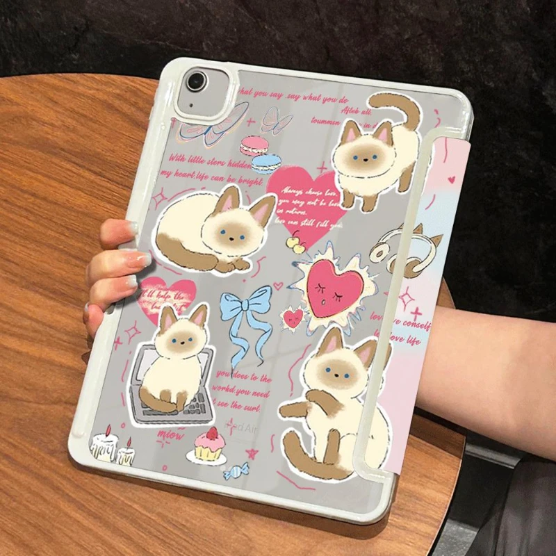 10.9 10th Gen Smart PU Case Cute Kitten for IPad Air 5 Air 4 10.9 2020 Pro 11 Ipad Mini6 8.3 IPad 10.2 8th 9th Gen Cover Funda