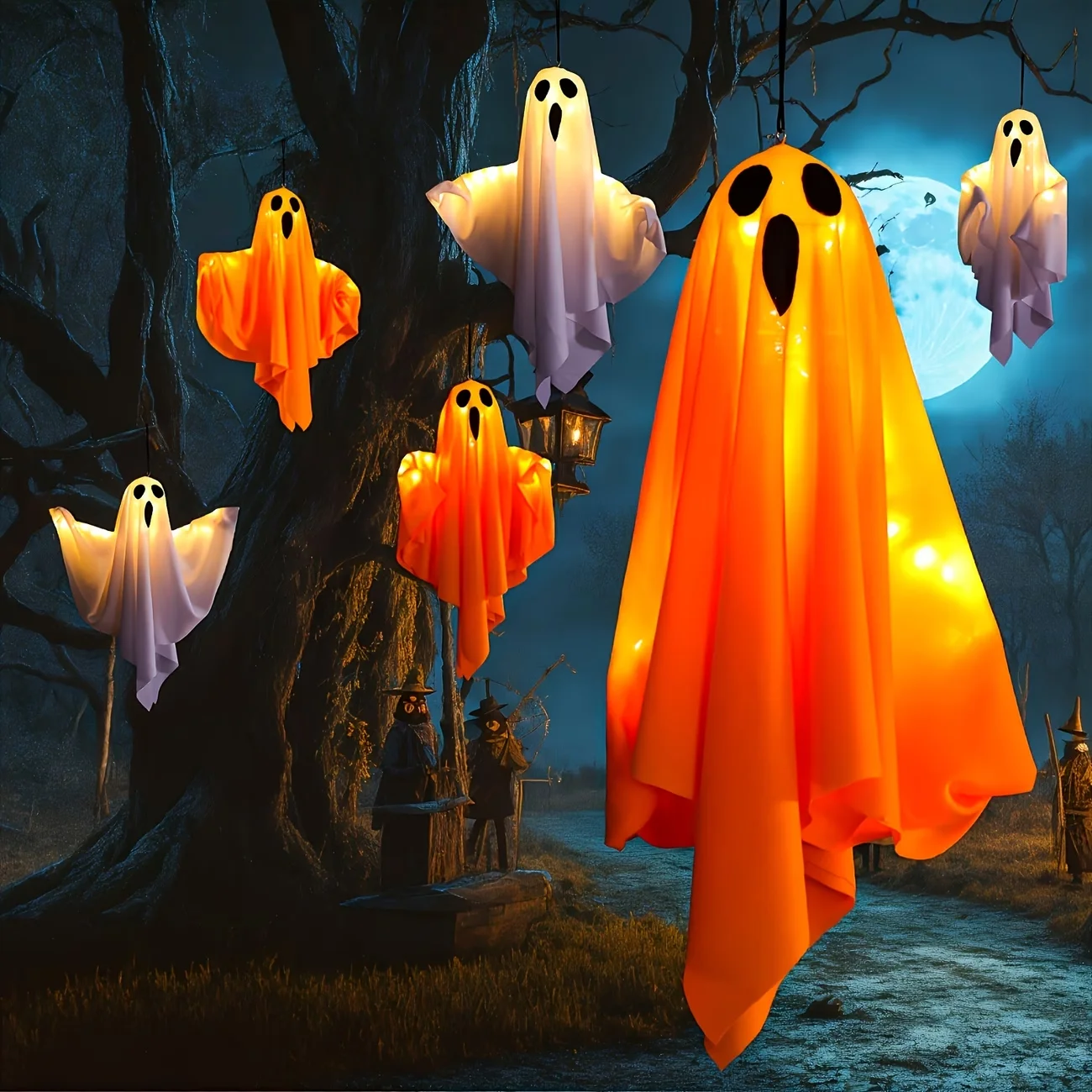 2pcs Halloween Hanging Ghosts - огляд і ціна Outdoor Lighting Front Yard
