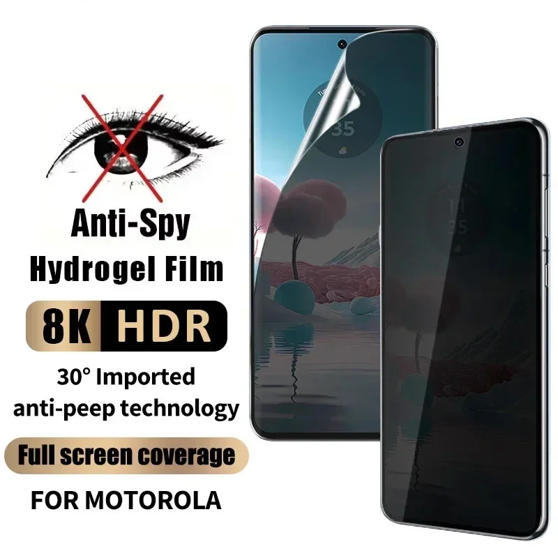 2 uds cubierta completa película de hidrogel de privacidad para Motorola Moto Edge 40 Neo Protector de pantalla para Edge 50 Ultra 30 Fusion S30 50S Pro