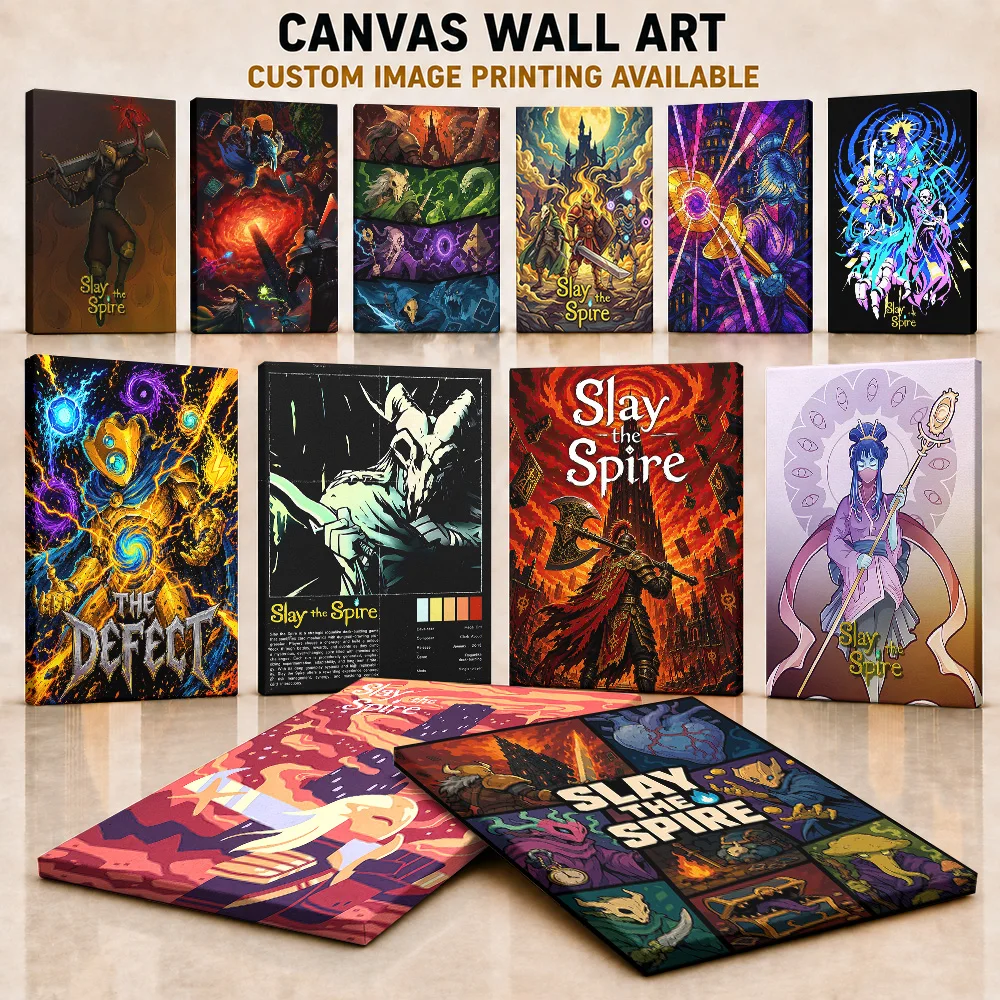 Slay the Spire Canvas Posters Cinematic Digital Design Canvas Wall Art With Customized Photo For Teen Bedroom Ideal Gamer Gift