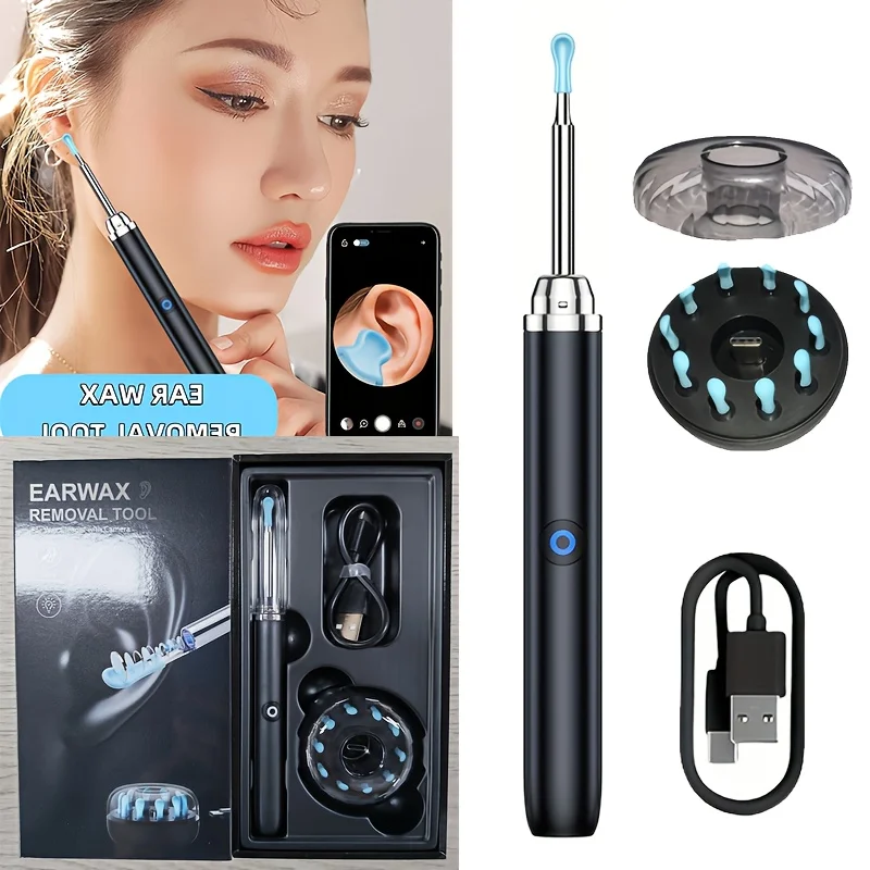 

Ear Wax Removal Tool, Ear Cleaner with 1080P HD Camera, Ear Cleaning Kit with Earr iPhone, iPad, Android