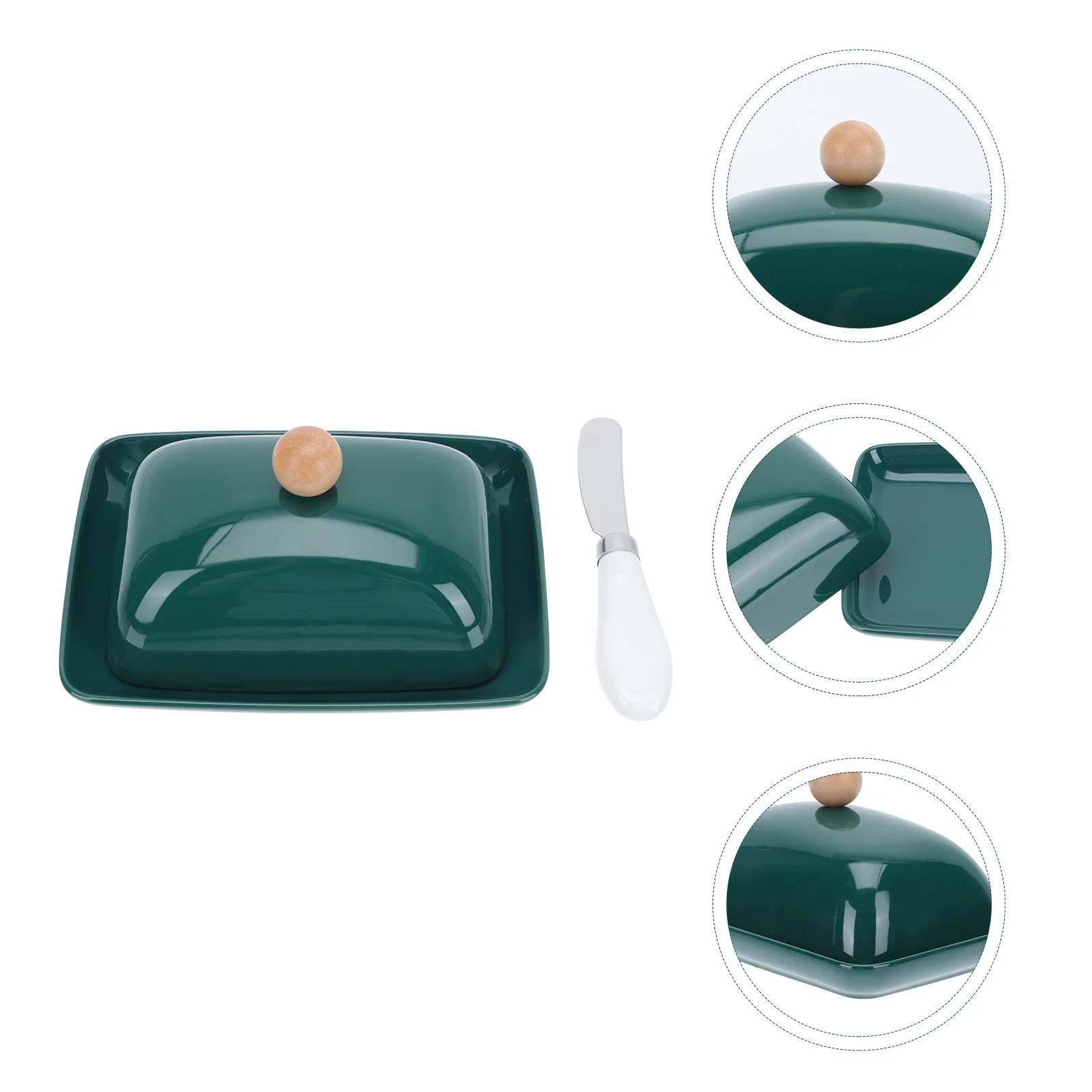 

Ceramic Butter Box with Lid Rectangular Plate Cutter Elegant Design for Fresh Storage Suitable Everyday Meals Celebrations