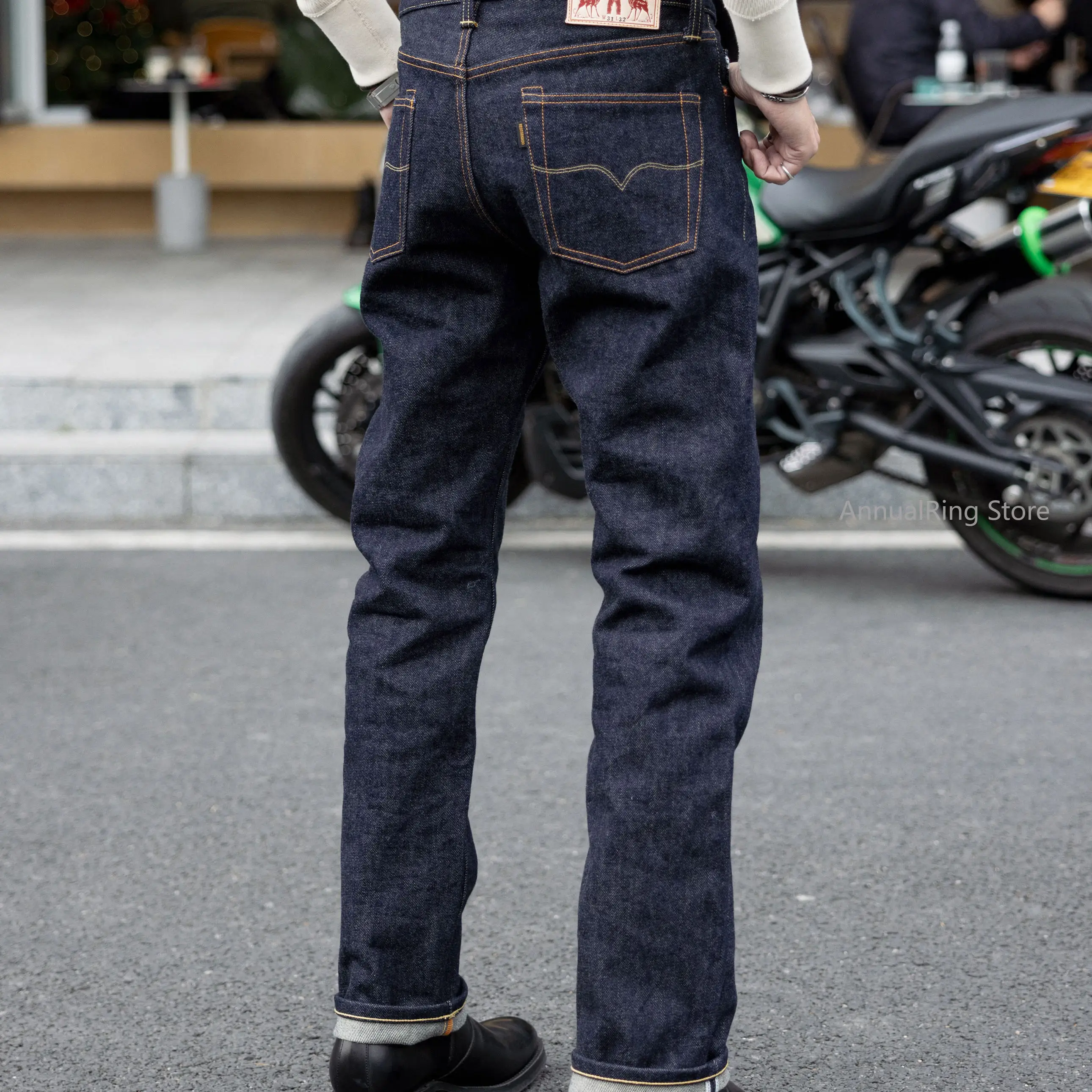 Мужские джинсы Red Tornado 666 Style, узкие прямые, из плотного необработанного денима 21OZ с кромкой Selvedge