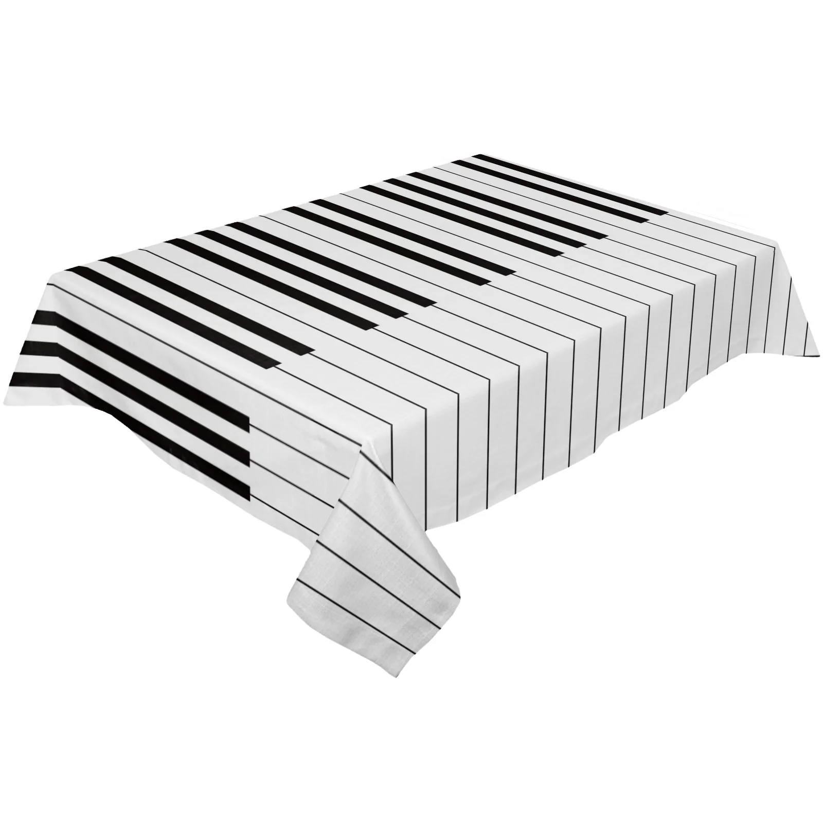 Piano Black And White Keyboard Music Simple Tablecloths Waterproof Kitchen Coffee Table For living Room Home Decor Dining Table