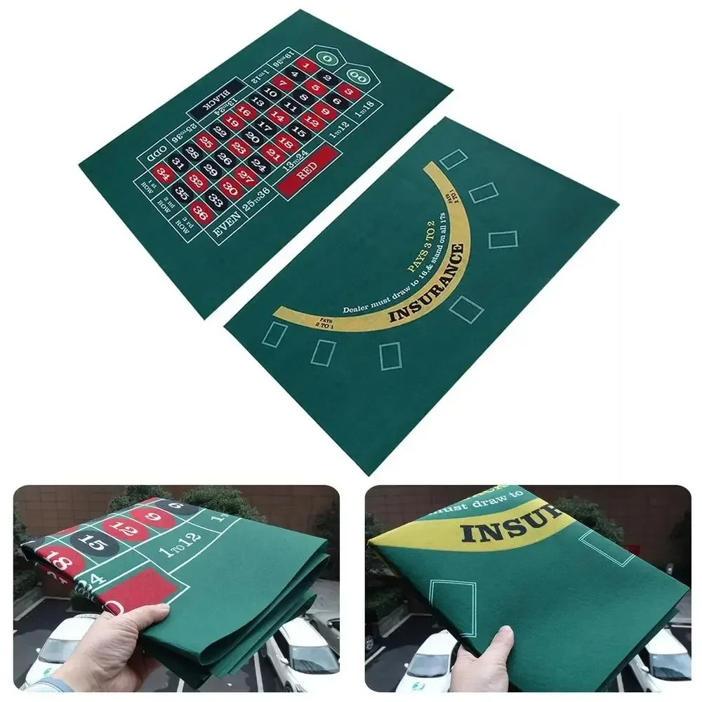 Tapete de póker de doble cara, tapete de mesa de póquer de ruleta y Blackjack, 90x60cm, mantel de póquer antideslizante para Casino, accesorios de entretenimiento