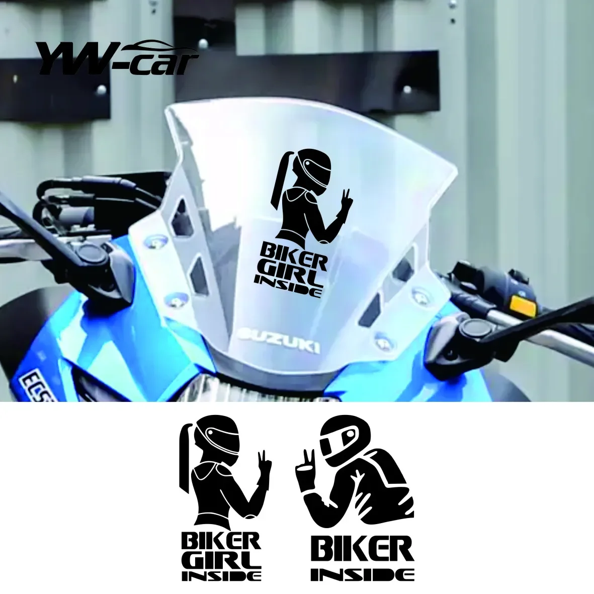 Biker Girl Inside Vinyl Sticker Biker Boy Bike Motorcycle Decals Funny Car Window Decoration Gitf for Motorcycle Lover