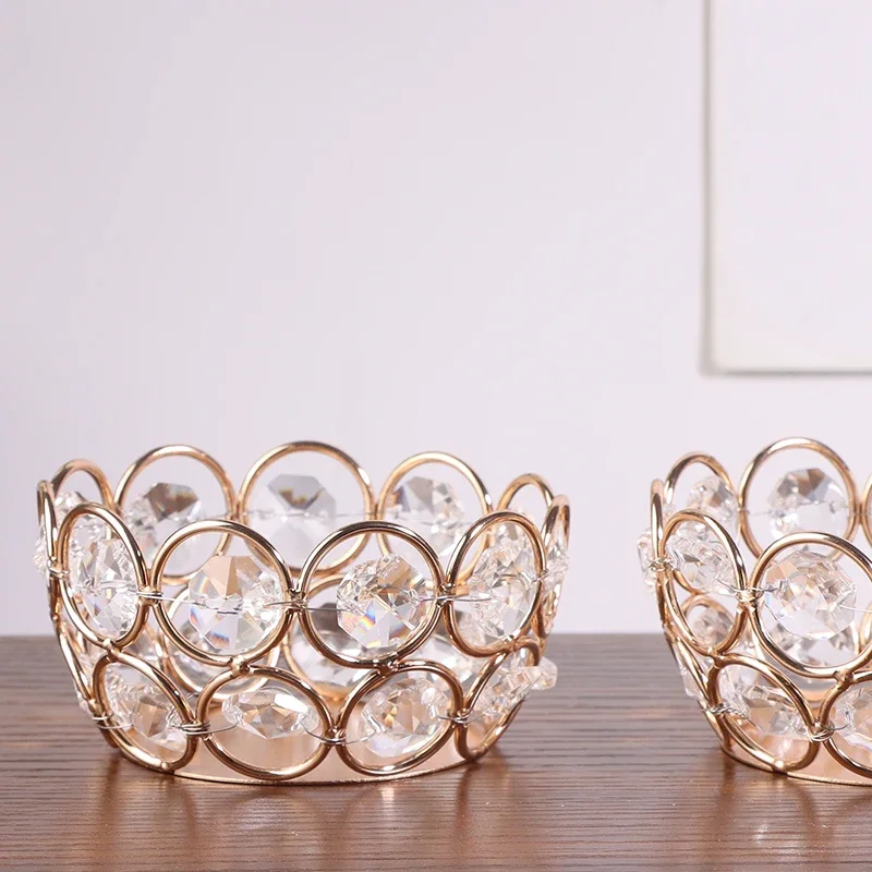 1 قطعة حوامل شموع كريستال Tealight واضح شمعدان صغير الجدول محور الزفاف مهرجان عيد ميلاد ديكورات المنزل #4