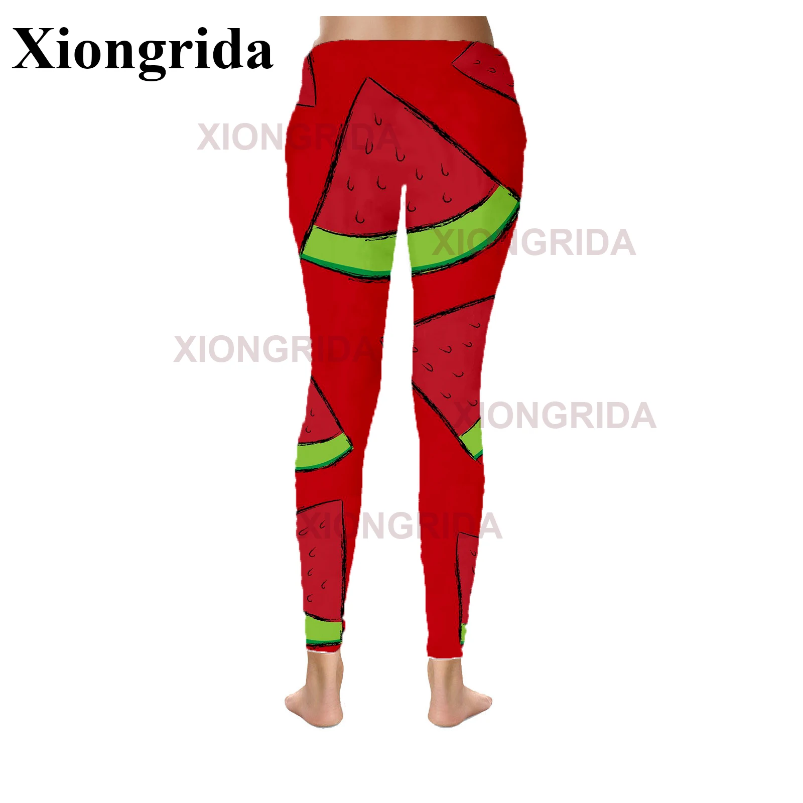 Leggings con Estampado de sandía para mujer, pantalones con estampado 3D, mallas deportivas ajustadas elásticas, parte inferior de Fitness, S-4XL