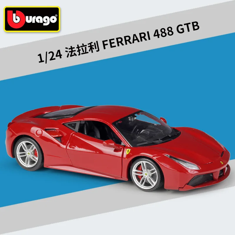 

1:24 Ferrari 488 GTB Alloy Sports Car Model Simulation Diecasts Metal Toy Vehicles Car Model Ornament Collection Childrens Gifts