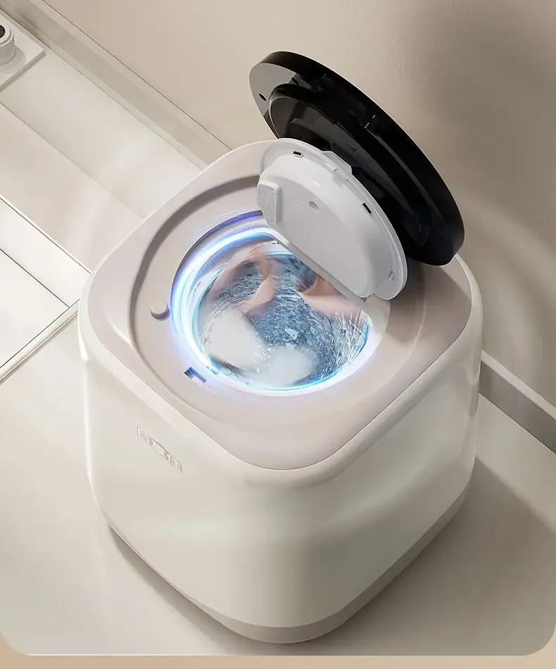 Fully automatic mini washing machine with high temperature sterilization and can dry large capacity socks and underwear