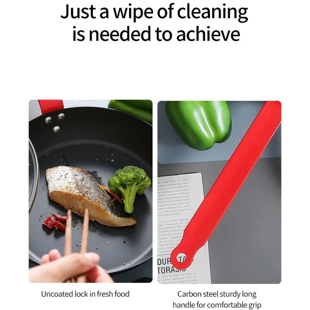 Carbon Steel Cast Iron Pan Uncoated Flat Steak Frying Pan Kitchen CookingTools Multi Purpose Omelette Pan Gas Induction Cooker