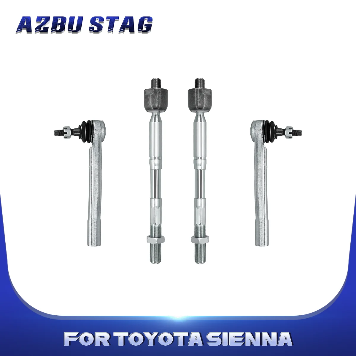 AzbuStag 4Pcs Front Outer Inner Tie Rod Steering for Toyota Sienna 2011 2012 2013 2014 2015 2016 2017 2018 2019 2020 4546009210