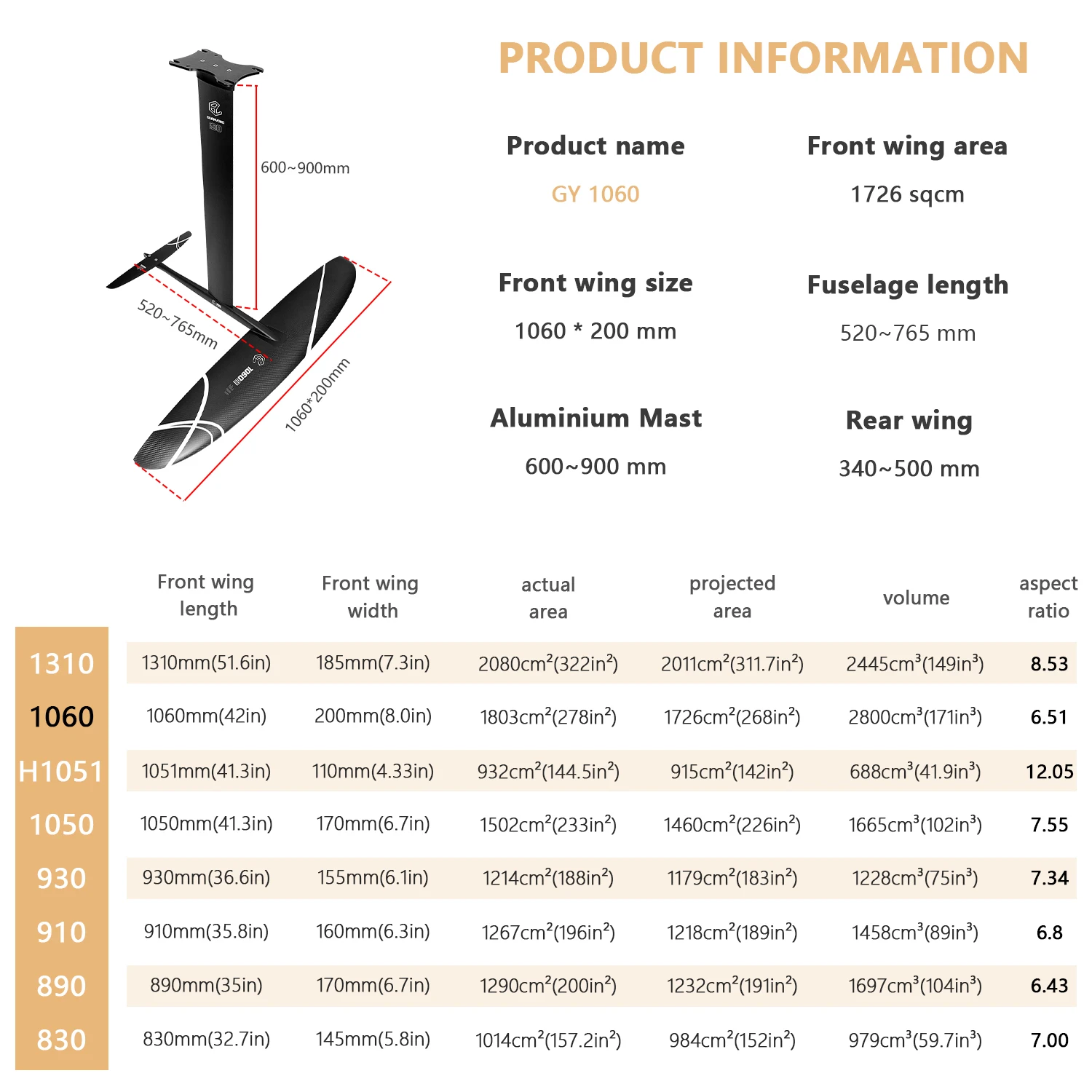 لوح تزلج مائي كهربائي GY 1060 - مراجعة Efoil Board Foil Wing Carbon وسعره