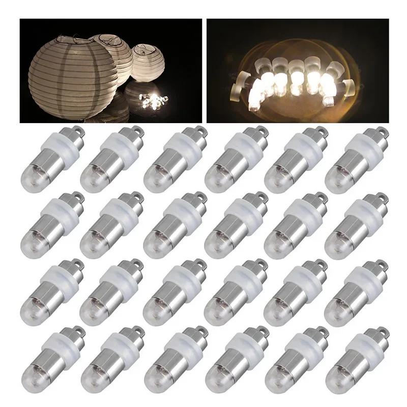 10-50pcs Non-blinking Mini LED Lights with Batteries for Balloons Paper Lanterns Floral Party Decoration Waterproof Submersible