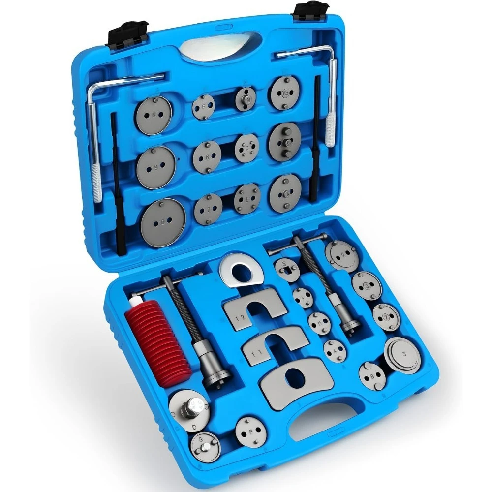 

Набор инструментов DISEN 35 в 1 для дисковых тормозов, компрессор для тормозных поршней с 24 адаптерами, набор для обратного сжатия поршней при замене тормозных колодок