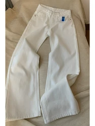 Women's White Baggy Jeans Harajuku Denim Trousers Japanese 2000s Style Y2k Vintage Oversize High Waist Jean Pants Trashy Clothes