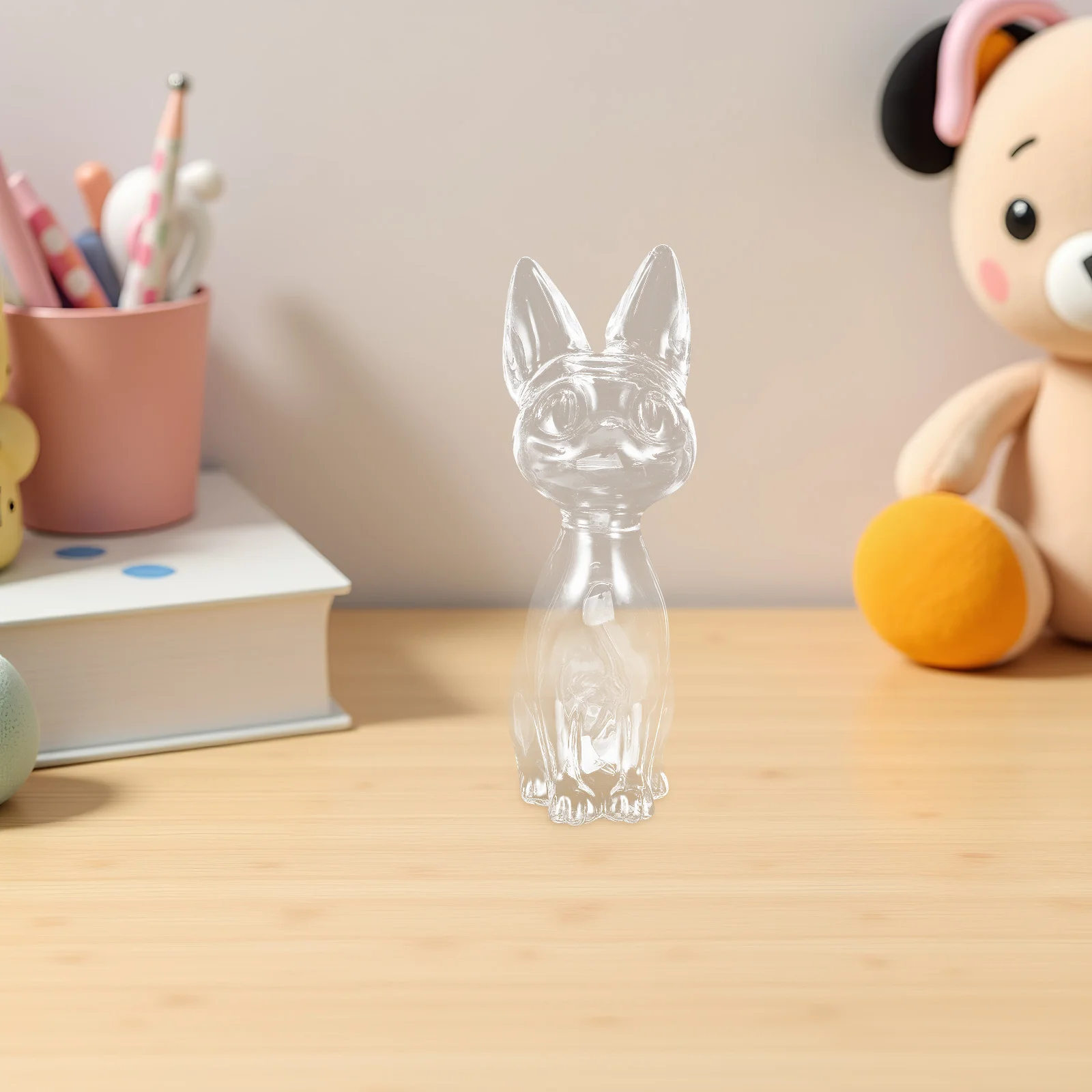 Transparent Glass Pet Hair Keepsake Memorial Storage Jar Cat Shaped Hair Collection Bottle Cat Whiskers Beard Souvenir