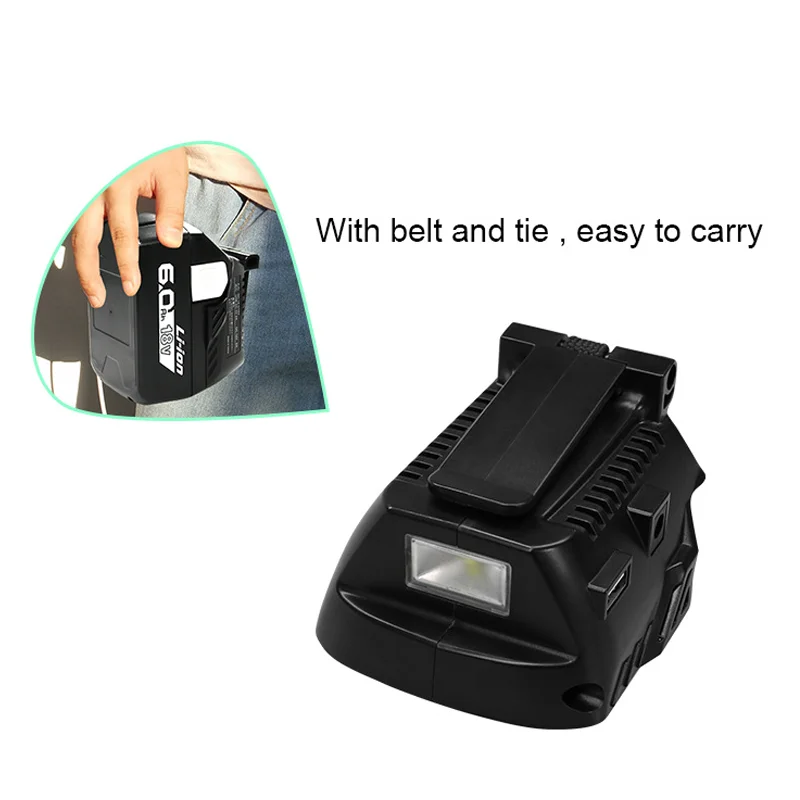 

USB-адаптер Power Bank для HITACHI BSL18UA (SA) 14,4 В-18 В литиевое портативное зарядное устройство BSL1830 BSL1415 Регулируемые светодиодные фонари