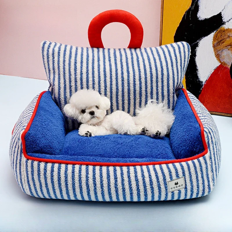 New Pet Sofa Nest Winter Warm Kennel Medium and Small Dog Teddy Cat Sofa Pet Supplies Puppy Kitten Sleeping Supplies Accessories