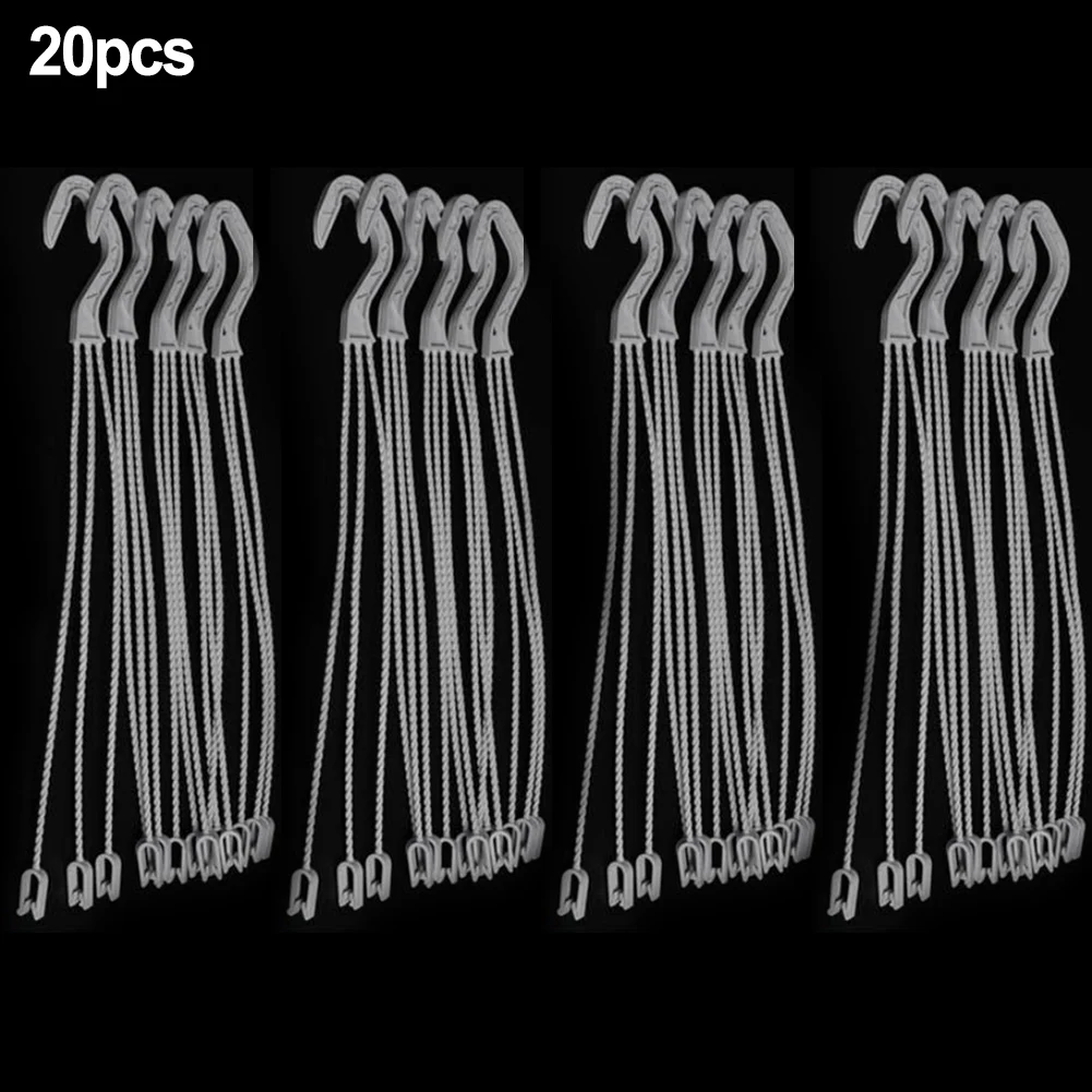20 Pack Flower Pot Hanging Hooks Plastic 36mm Diameter U-Shaped Design with 3 Vertical Supports for Indoor Outdoor Potted Plants