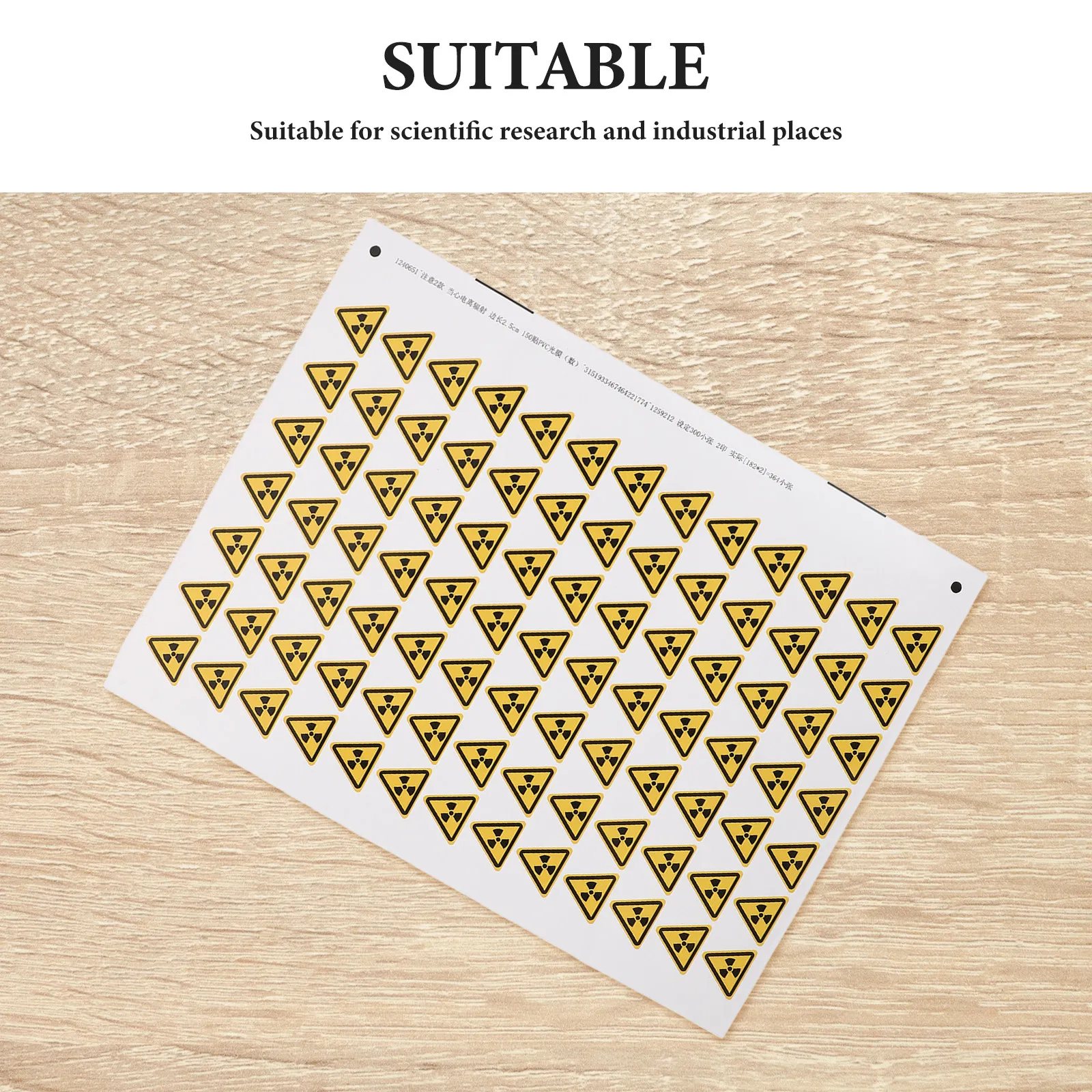 150Pcs Radiation Hazard Warning Self-Adhesive Labels Weather-Resistant Safety Stickers for Industrial Laboratory Use Caution