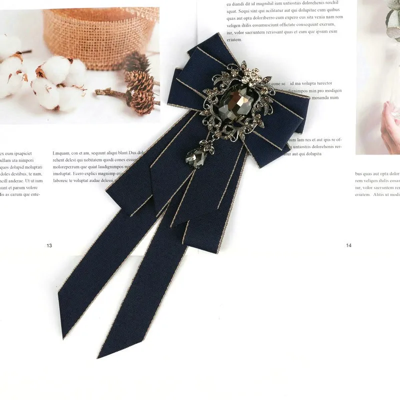 Neue elegante klassische retro bowtie neck tie band strass corsage bowtie cravat geschenke für männer hochzeit formale kleid zubehör – Detail 34