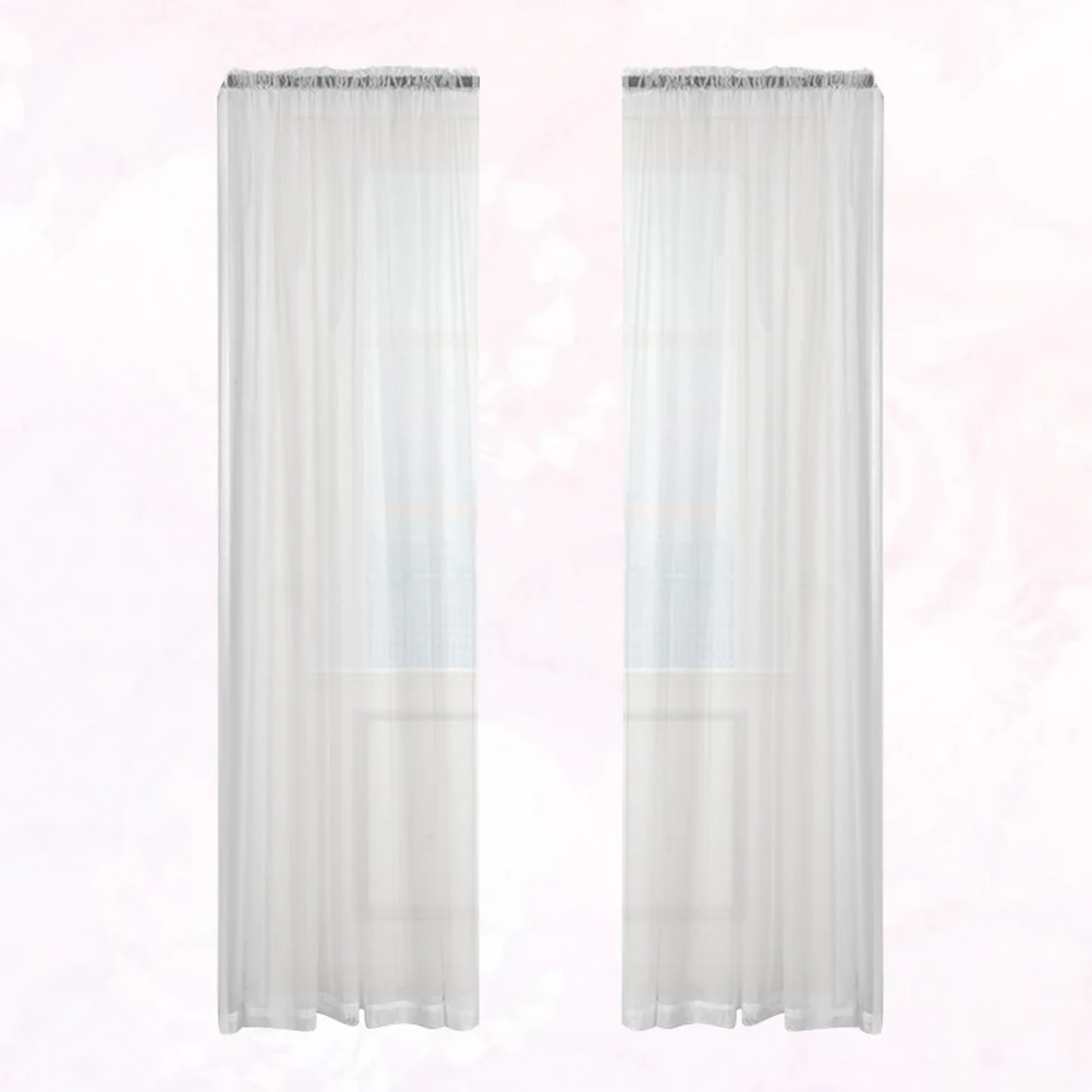 

Transparent Sheer Window Voile Curtains For Bedroom Living Room Light Filtering Sun Protection Curtains White 200X100Cm