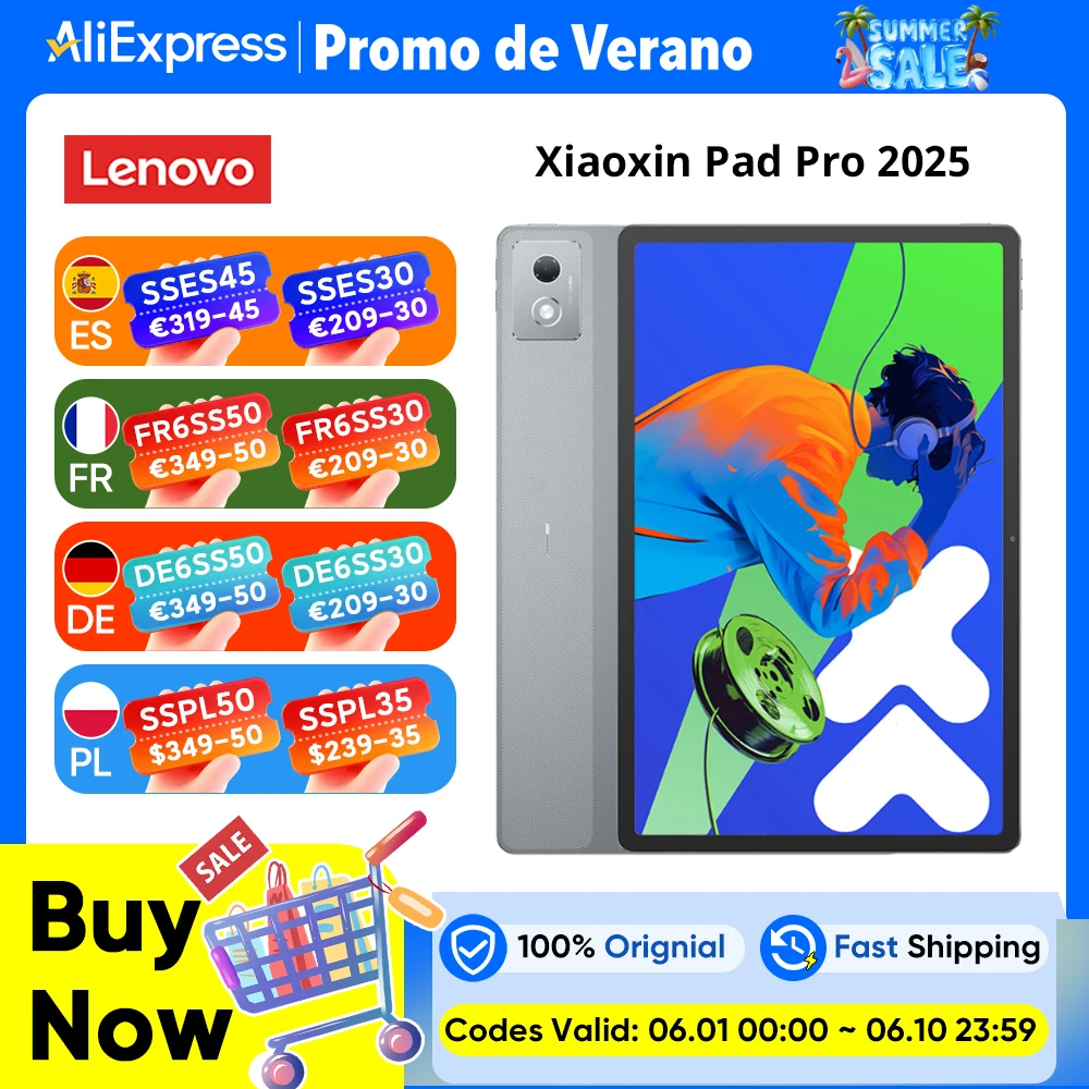 Tablette Lenovo Xiaoxin Pad Pro 2025 Global ROM, écran 12,7 pouces 144 Hz, batterie 10200 mAh, Lenovo Idea Tab Pro
