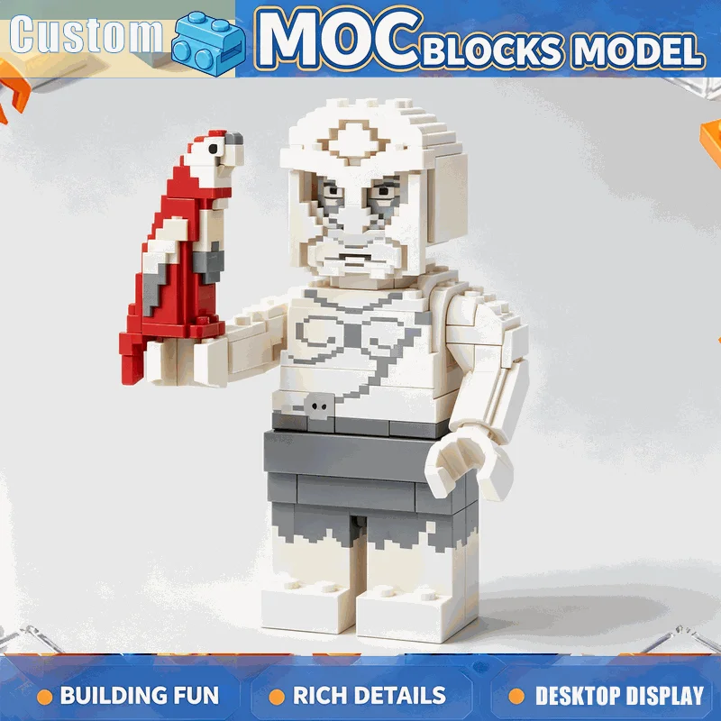 2963PCS MOC Tropical Explorer Parrot Building Blocks Character Sculpture Model DIY Assembly Creative Collection Festival Gifts