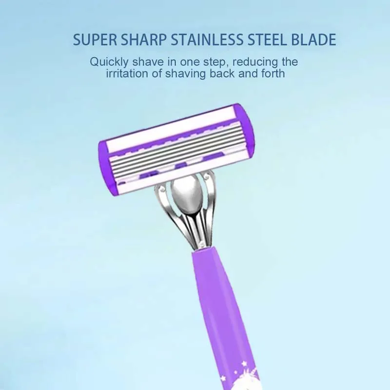 High-quality ladies' razor, sharp and safe, stainless steel blade, comfortable handle, oil-free, beauty and holiday gift