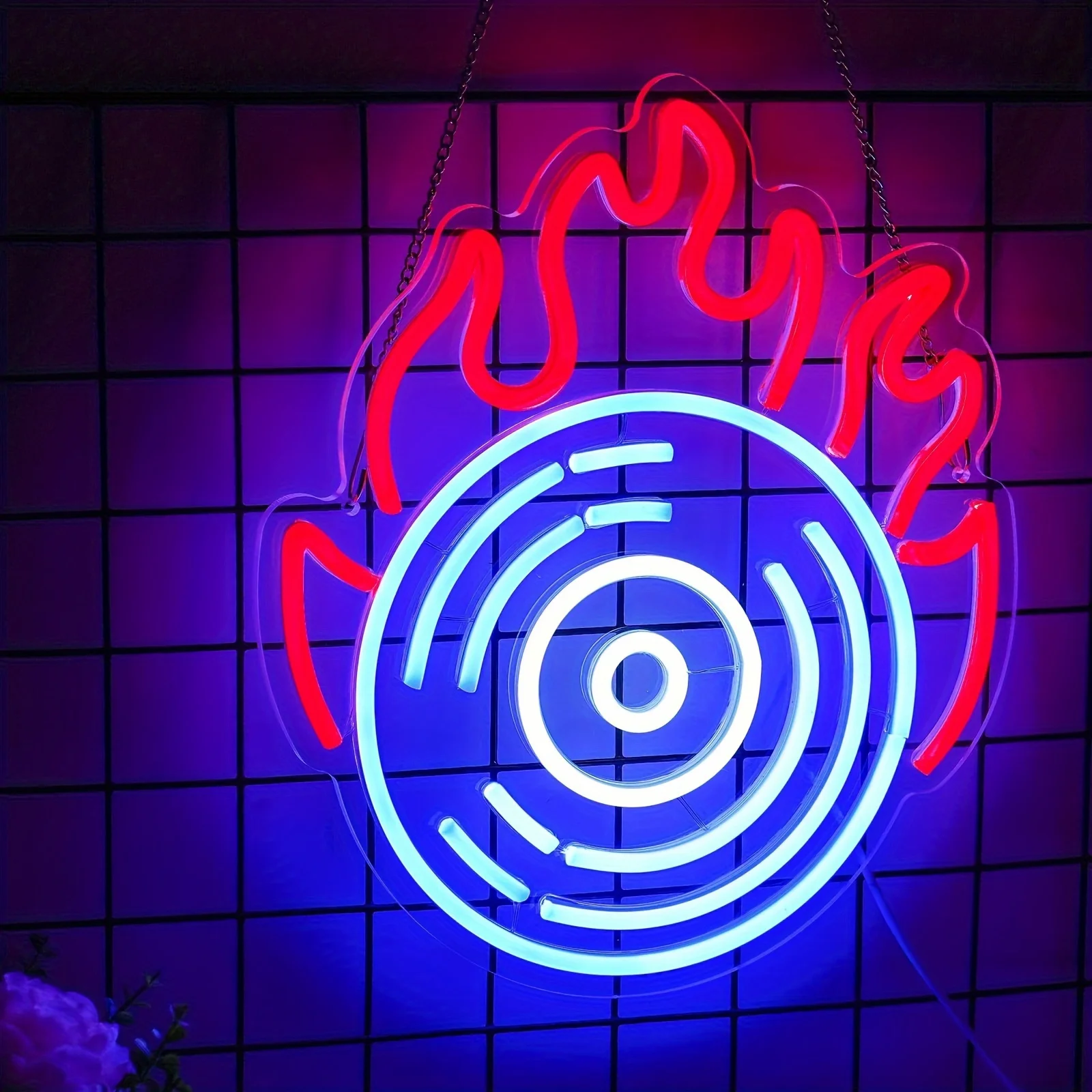 Record neon, USB powered, with dimmer switch, suitable for music rooms, bars and home decor.