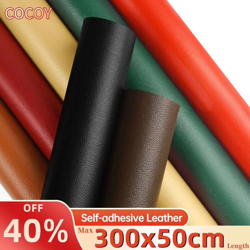 High End Leather Self Adhesive Repair Car Interior Sofa Leathercraft Faux Genuine Leather Material Roll Stickers Refurbishment