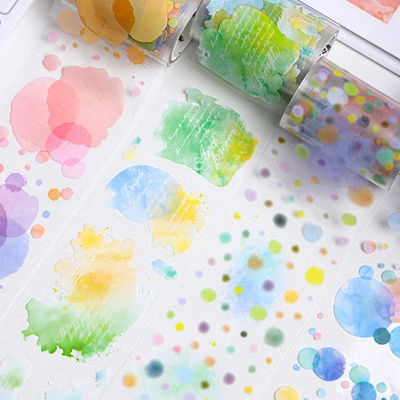 

Бумага Mr. 3 рулона/пакет, серия акварельных световых картин, ПЭТ-лента для справочника, лента «сделай сам», фоторамка, дневник