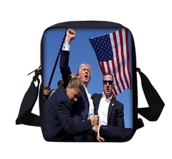 Trump 2024 Campaign Boy Girls Printed Shoulder Messenger Bag Child Casual Handbag Men Women Phone Bag Shopping Bag