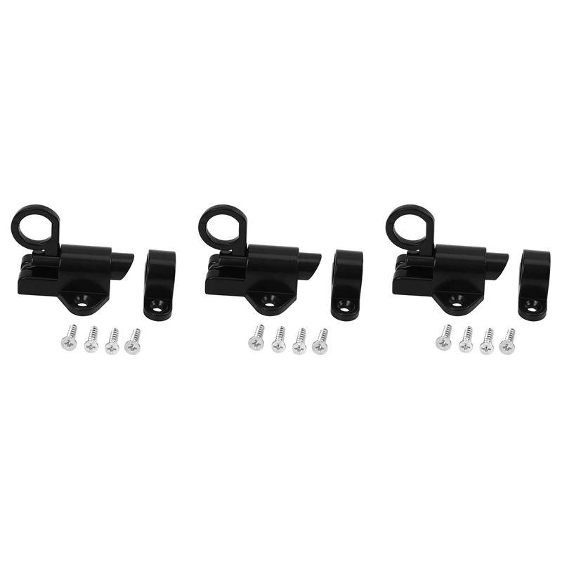 

3X Aluminum Alloy Security Automatic Window Gate Lock Spring Bounce Door Bolt Latch, Black