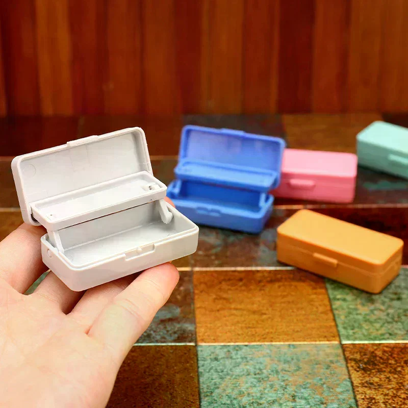 /GJ/Piece Simulated Scene Pencil Box Model Miniature Dollhouse Double-layer Pencil Case Pretend Toys Mini Stationery Box 1