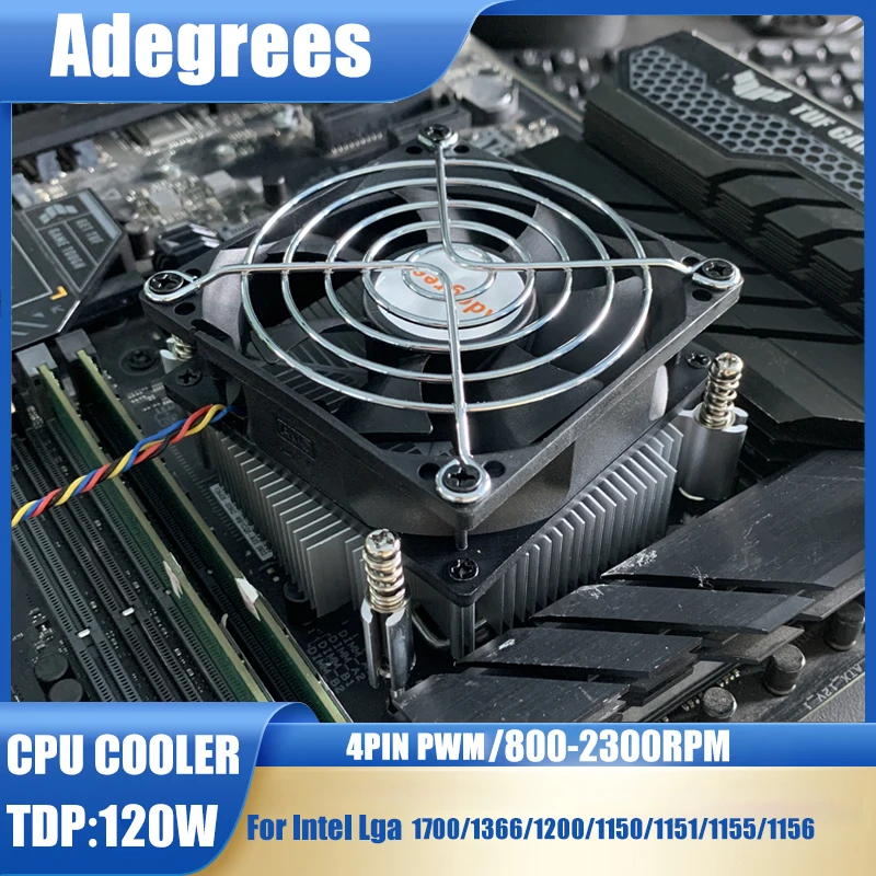 

CPU Air Cooler 4PIN PWM 80MM TDP 120W PC Processors Ventilador for Intel 1150/1151/1155/1156/1700/1200/1366 PC Radiator